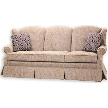 Transitional Sofa with Wing Back and Rolled Arms